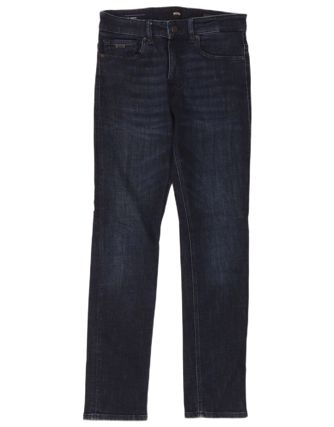 Hugo Boss Mens Stretch Slim Jeans W30 L32 Navy Blue Cotton