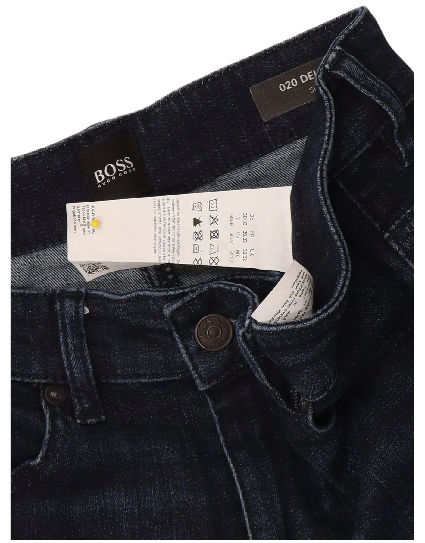 Hugo Boss Mens Stretch Slim Jeans W30 L32 Navy Blue Cotton - Image 3