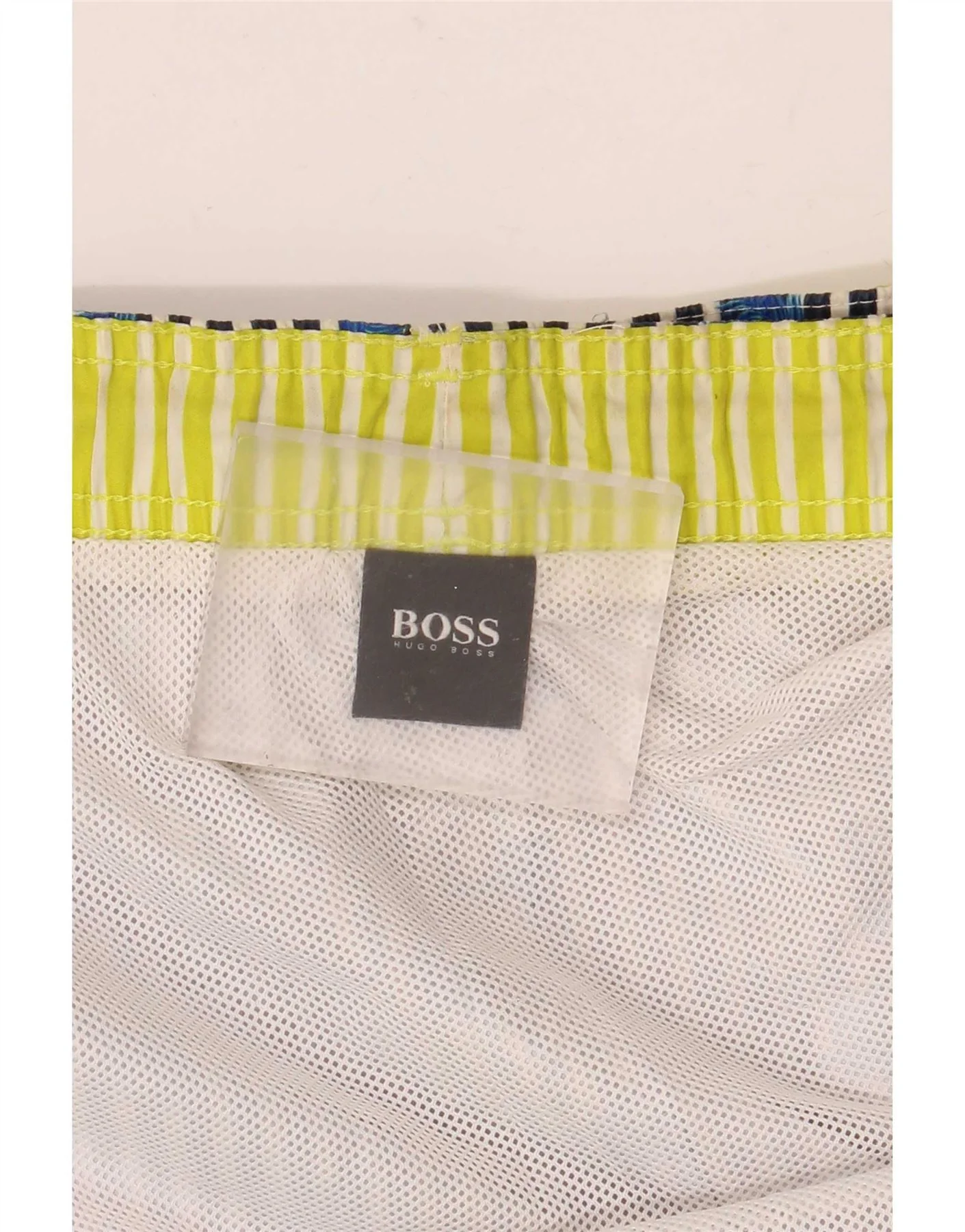 Hugo Boss Mens Swimming Shorts Large Blue Striped - Image 4