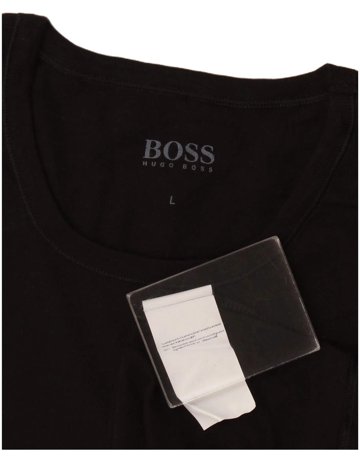 Hugo Boss Mens T-Shirt Top Large Black Cotton - Image 4