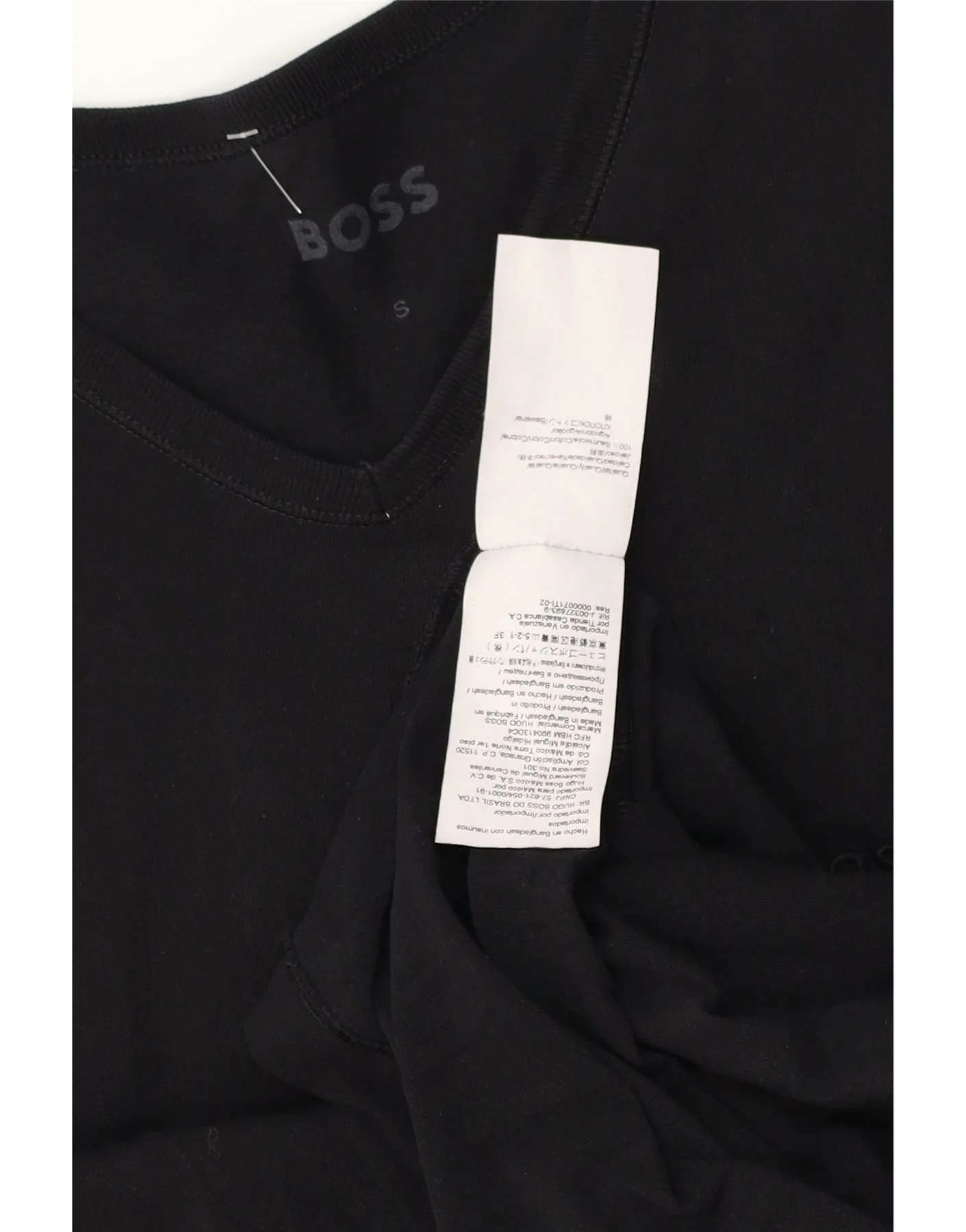 Hugo Boss Mens T-Shirt Top Small Black Cotton - Image 3