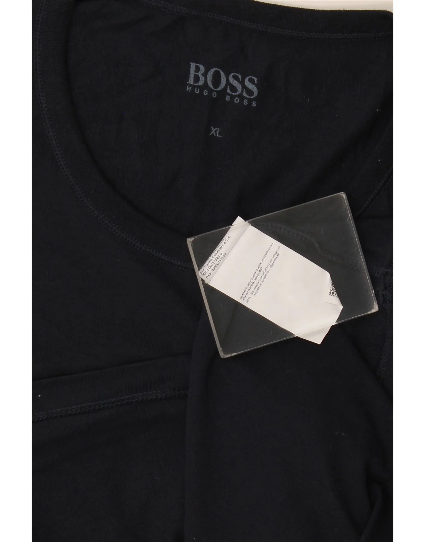 Hugo Boss Mens T-Shirt Top XL Navy Blue Cotton - Image 3