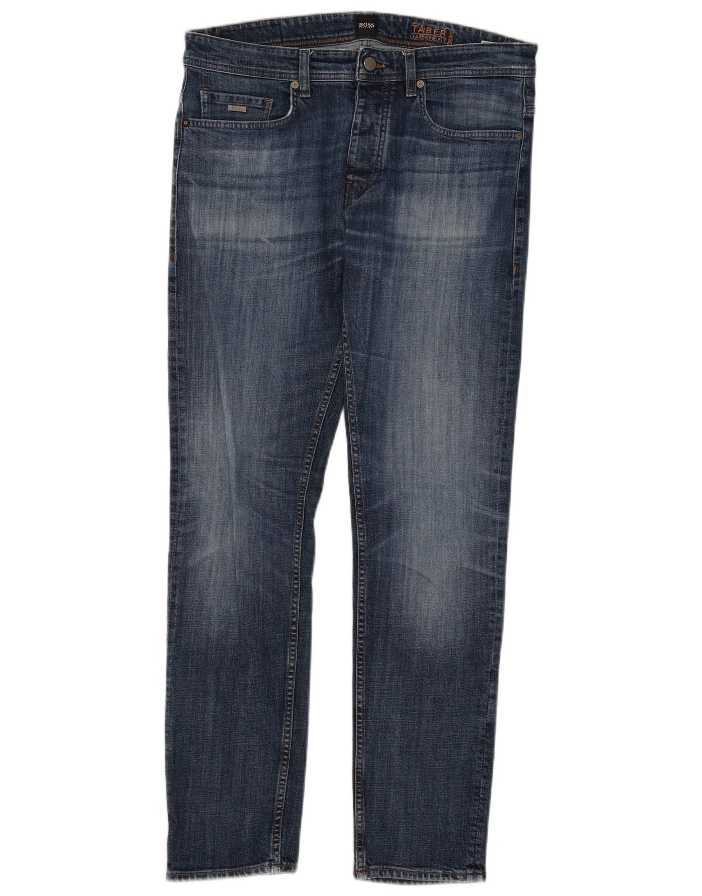 Hugo Boss Mens Taber Tapered Jeans W34 L32 Blue Cotton