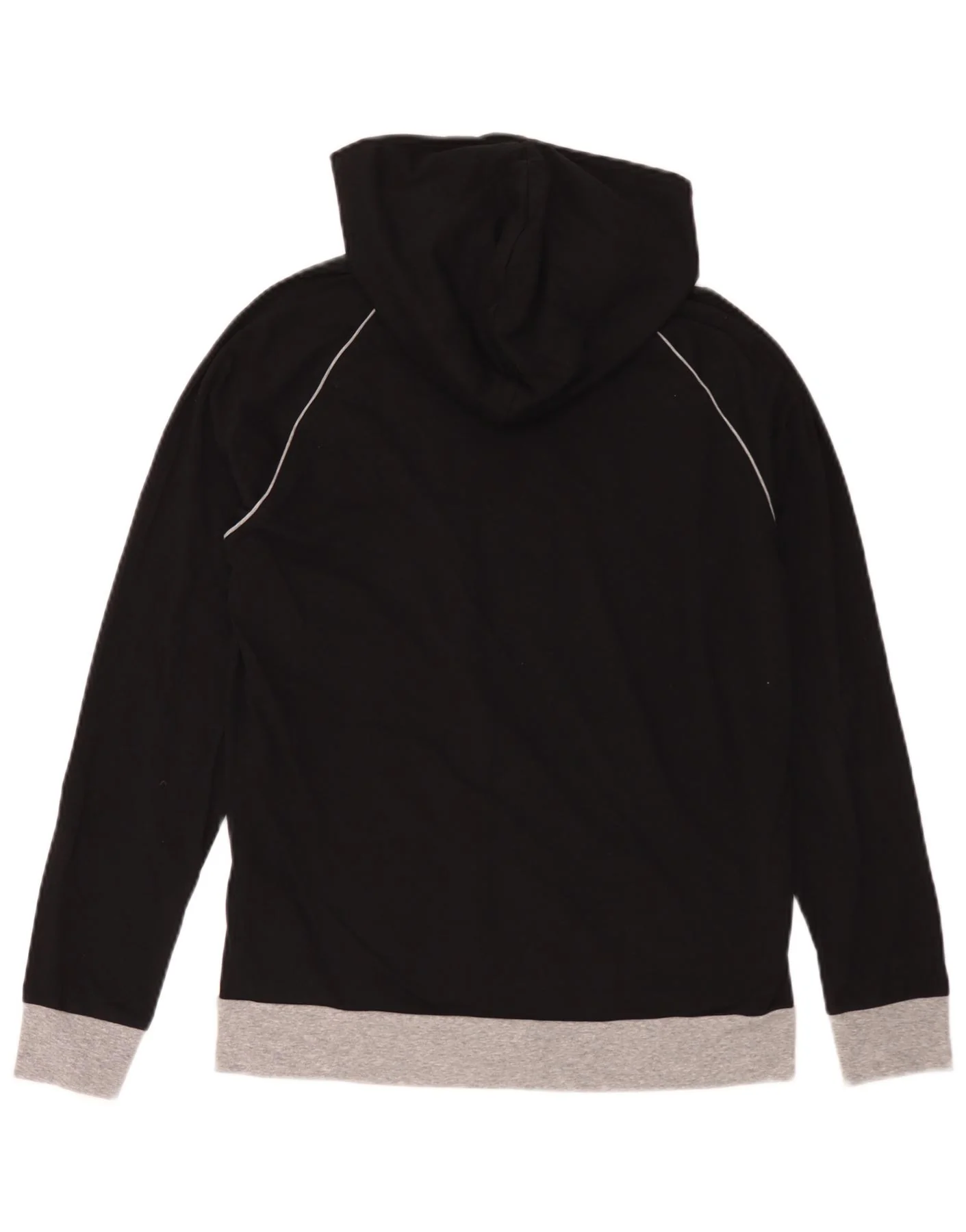 Hugo Boss Mens Zip Hoodie Sweater Medium Black Colourblock Cotton - Image 2