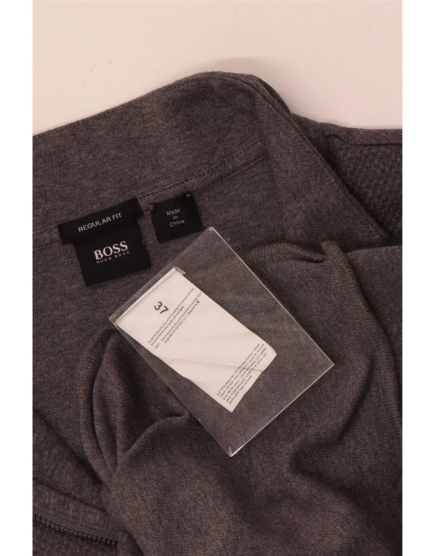 Hugo Boss Mens Zip Neck Regular Fit Sweatshirt Jumper 2XL Grey Cotton - Image 3