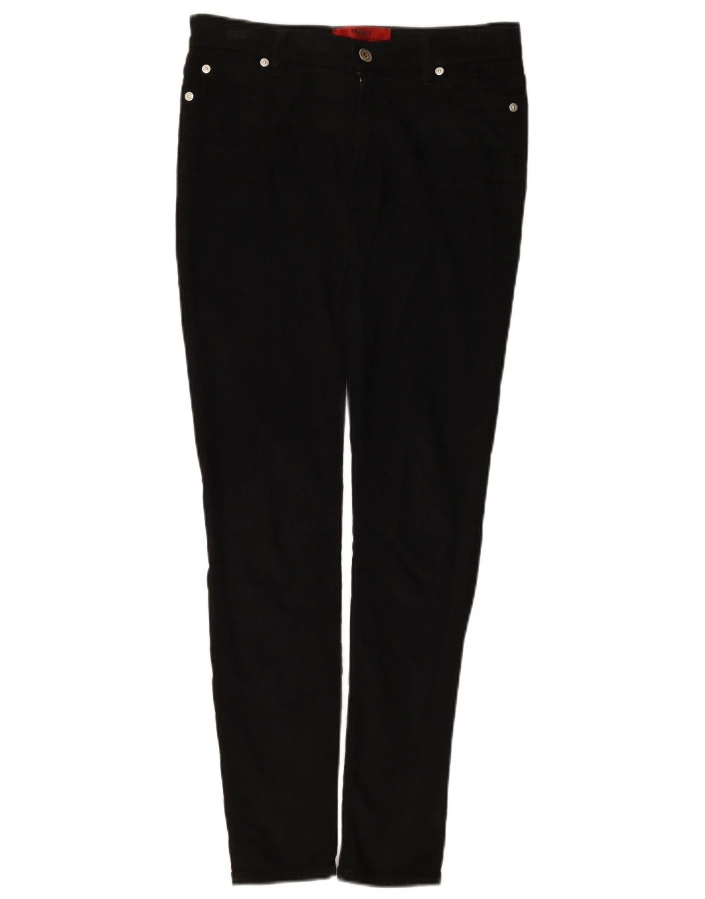 Hugo Boss Womens Slim Corduroy Trousers W26 L29 Black Cotton