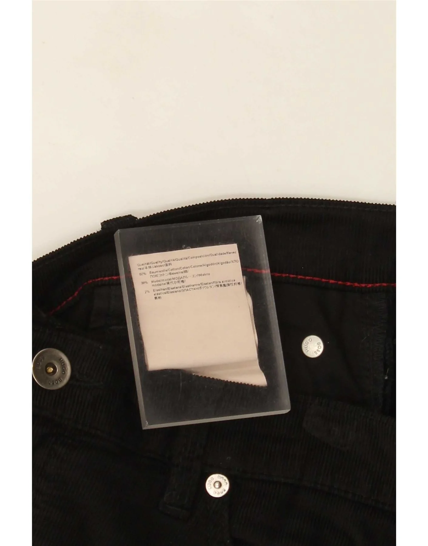 Hugo Boss Womens Slim Corduroy Trousers W26 L29 Black Cotton - Image 4