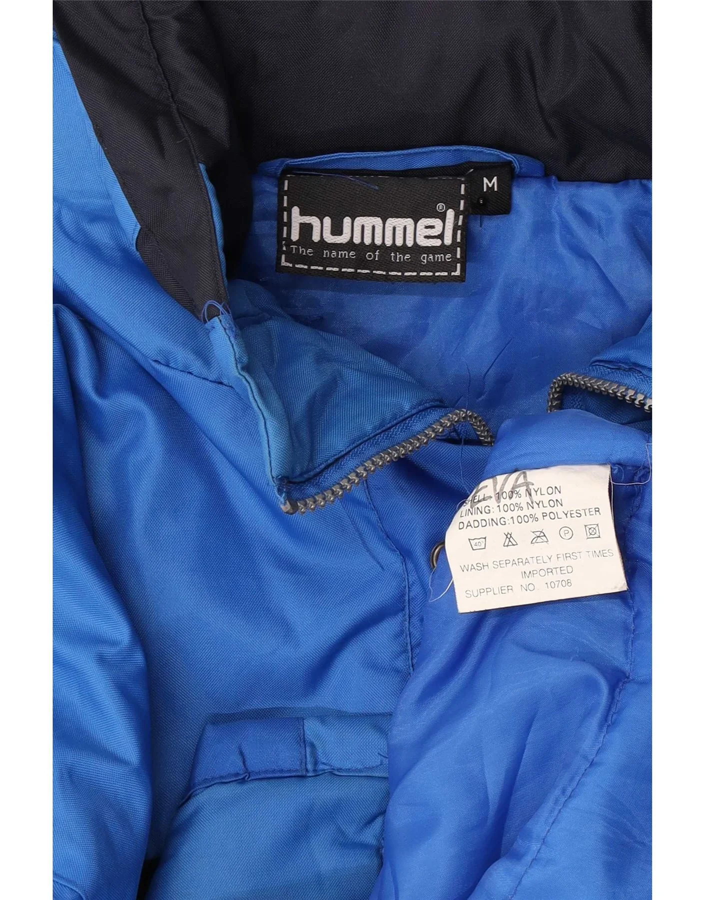 Hummel Mens Loose Fit Graphic Windbreaker Jacket UK 38 Medium Blue - Image 4