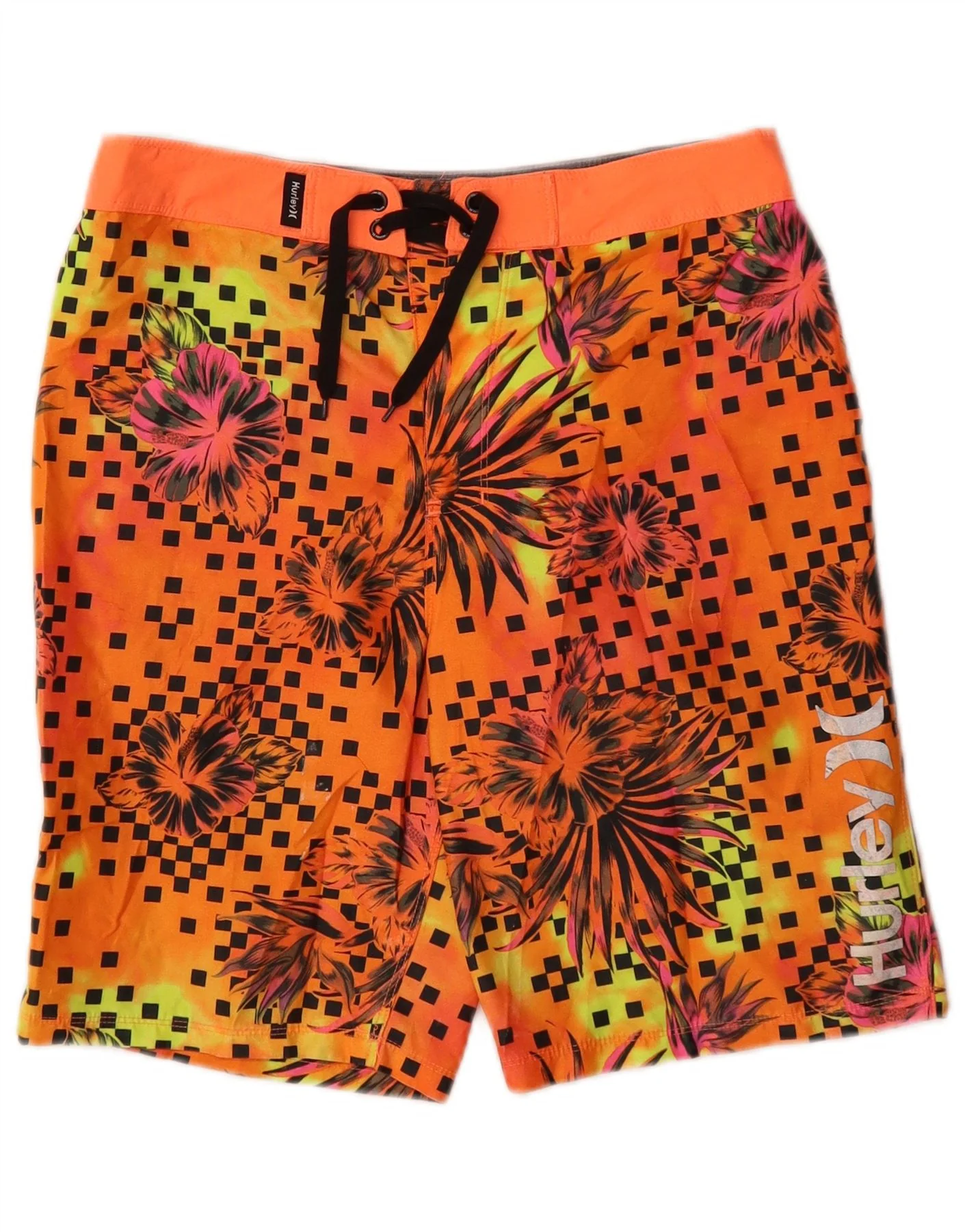 Hurley Boys Graphic Swimming Shorts 15-16 Years Orange Floral Polyester