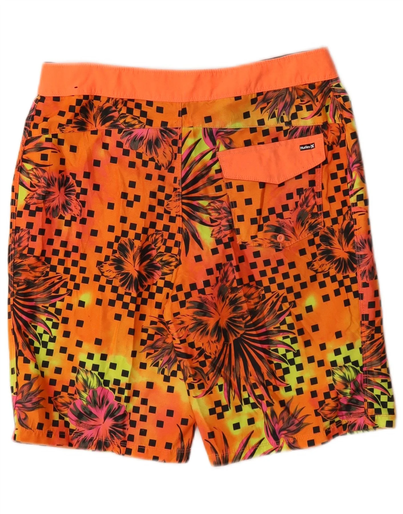 Hurley Boys Graphic Swimming Shorts 15-16 Years Orange Floral Polyester - Image 2