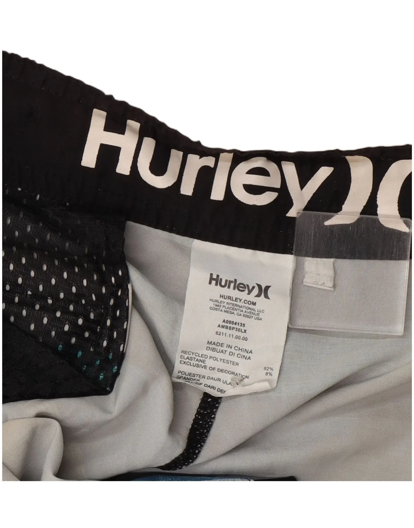 Hurley Mens Graphic Swimming Shorts Large Multicoloured Striped Polyester - Image 4