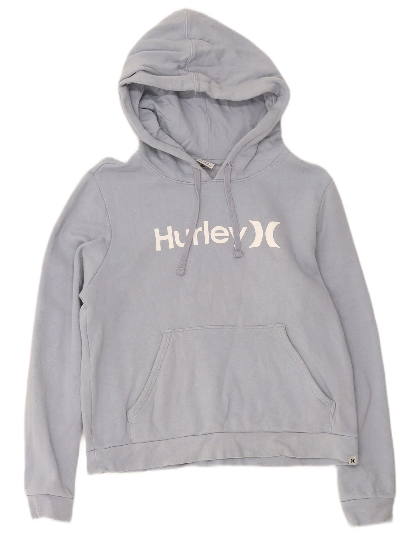 Hurley Womens Graphic Hoodie Jumper UK 10 Small Blue Cotton