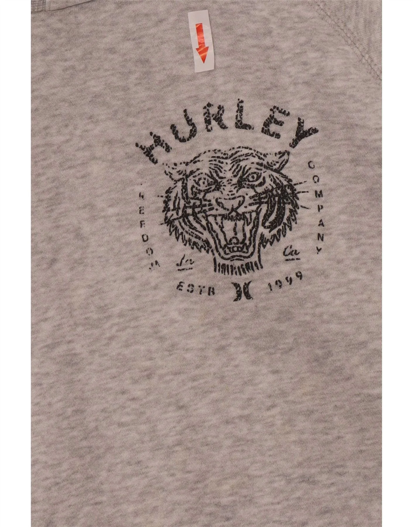 Hurley Womens Graphic Hoodie Jumper UK 12 Medium Grey Cotton Sports - Image 5