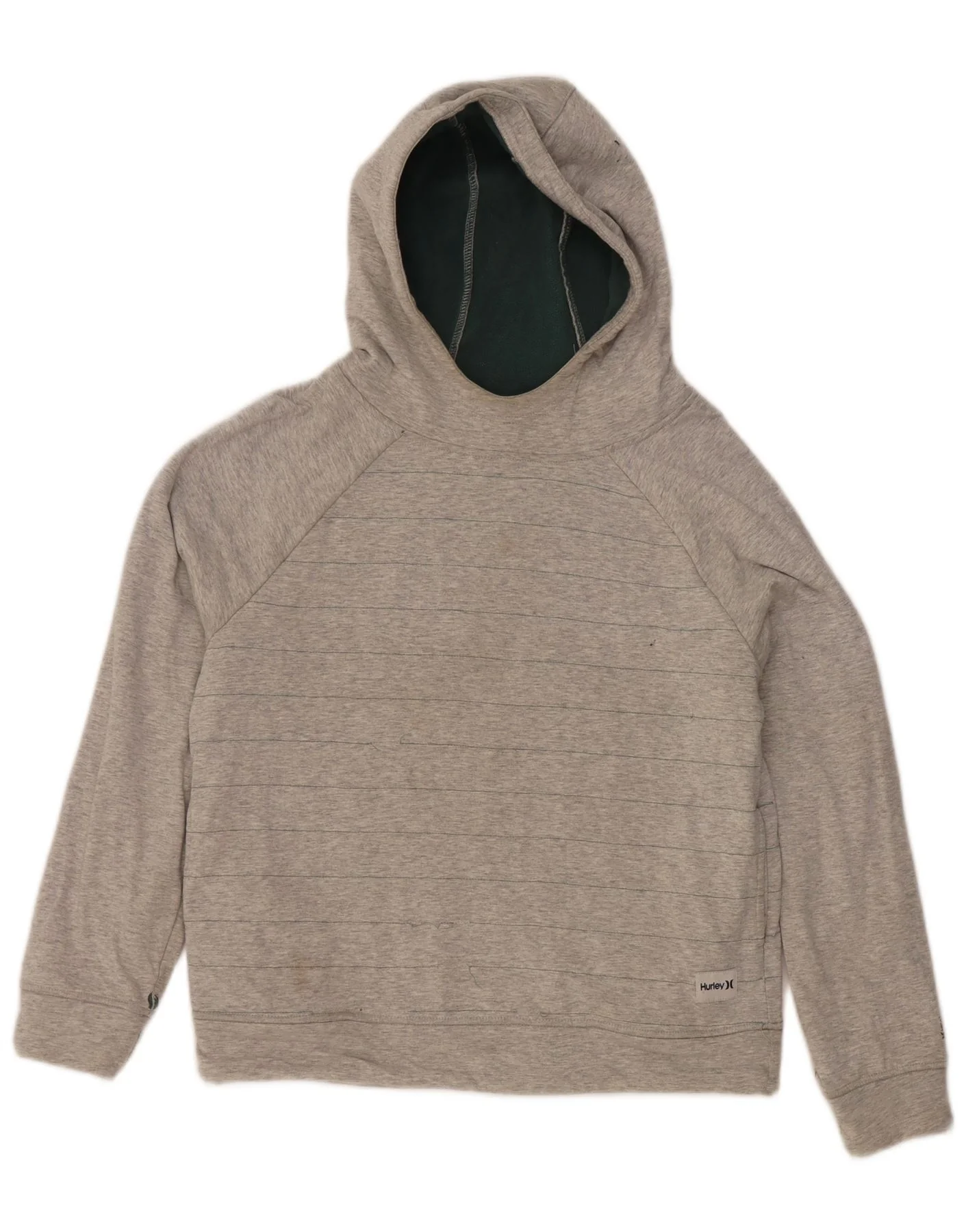 Hurley Womens Oversized Hoodie Jumper UK 10 Small Grey Striped