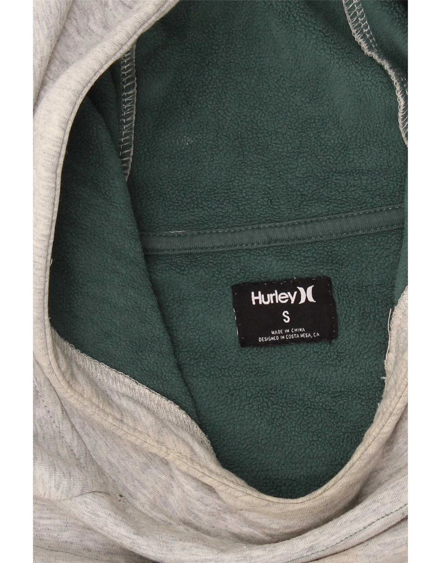 Hurley Womens Oversized Hoodie Jumper UK 10 Small Grey Striped - Image 3