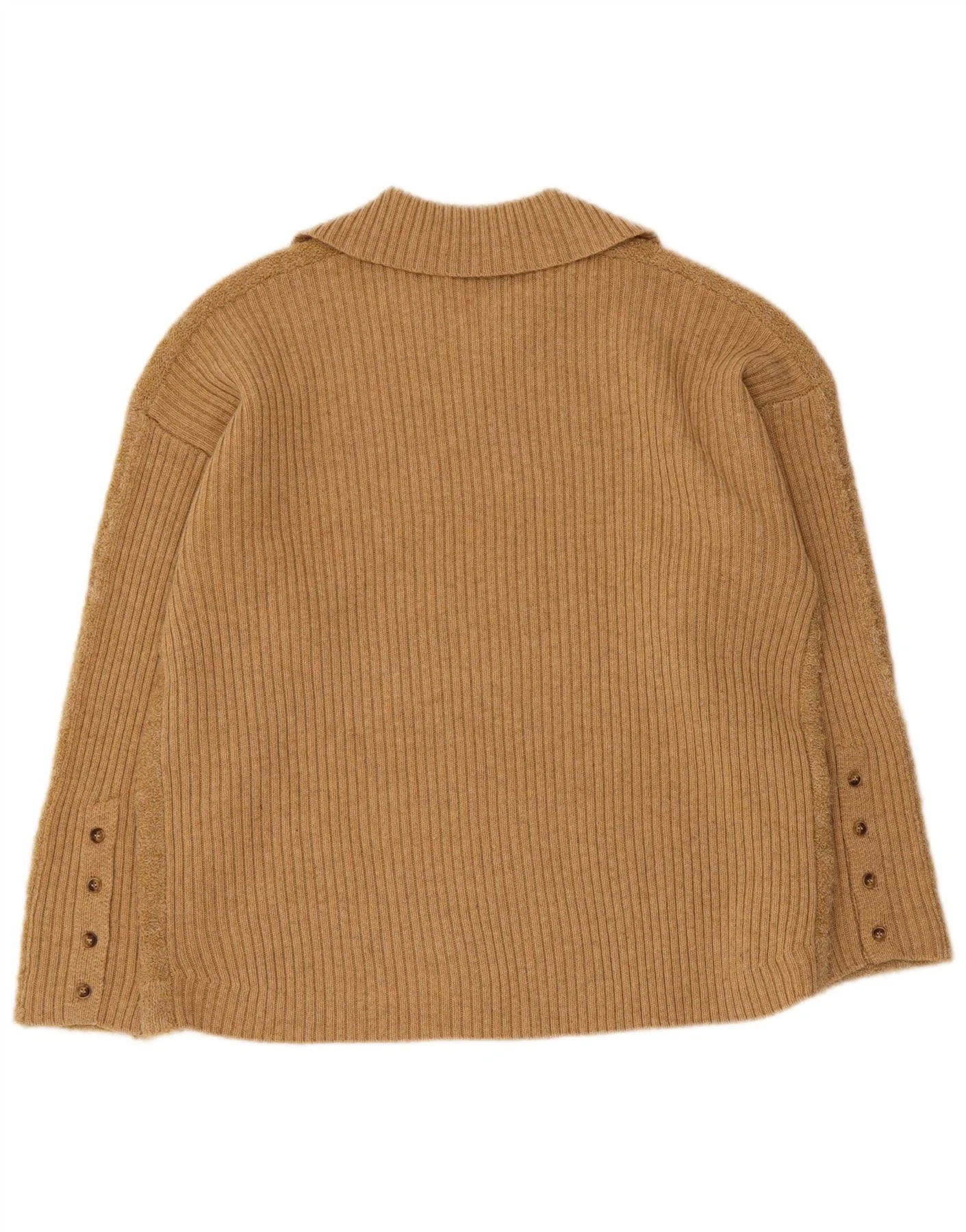 Indi & Cold Womens Polo Neck Jumper Sweater UK 14 Medium Beige Wool - Image 2