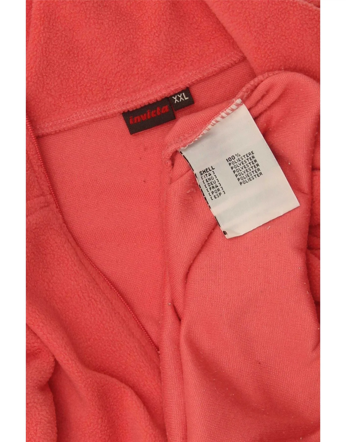 Invicta Womens Zip Neck Fleece Jumper 2XL Red Polyester - Image 3