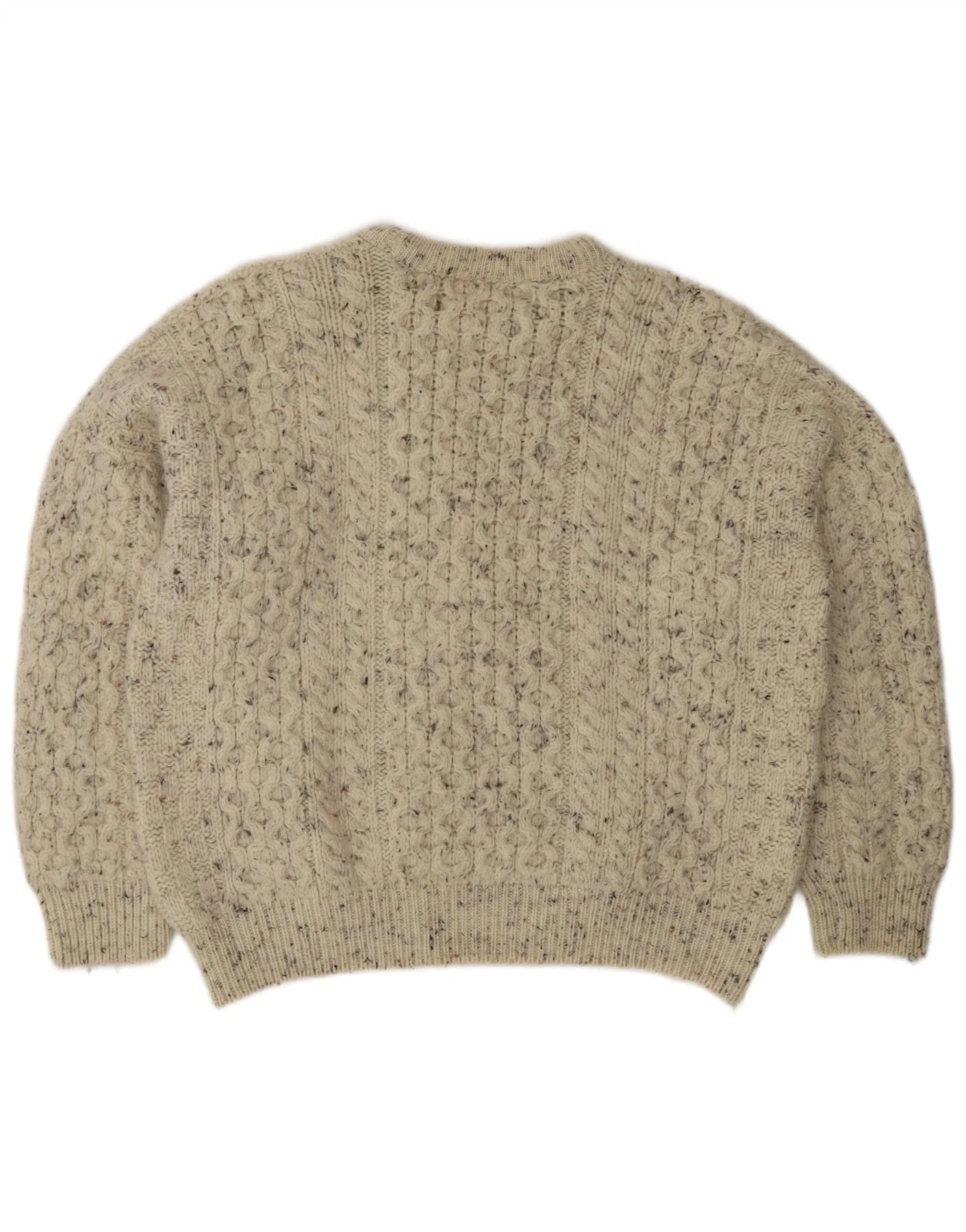 Irish Homecraft Mens Crew Neck Jumper Sweater Large Grey Flecked - Image 2