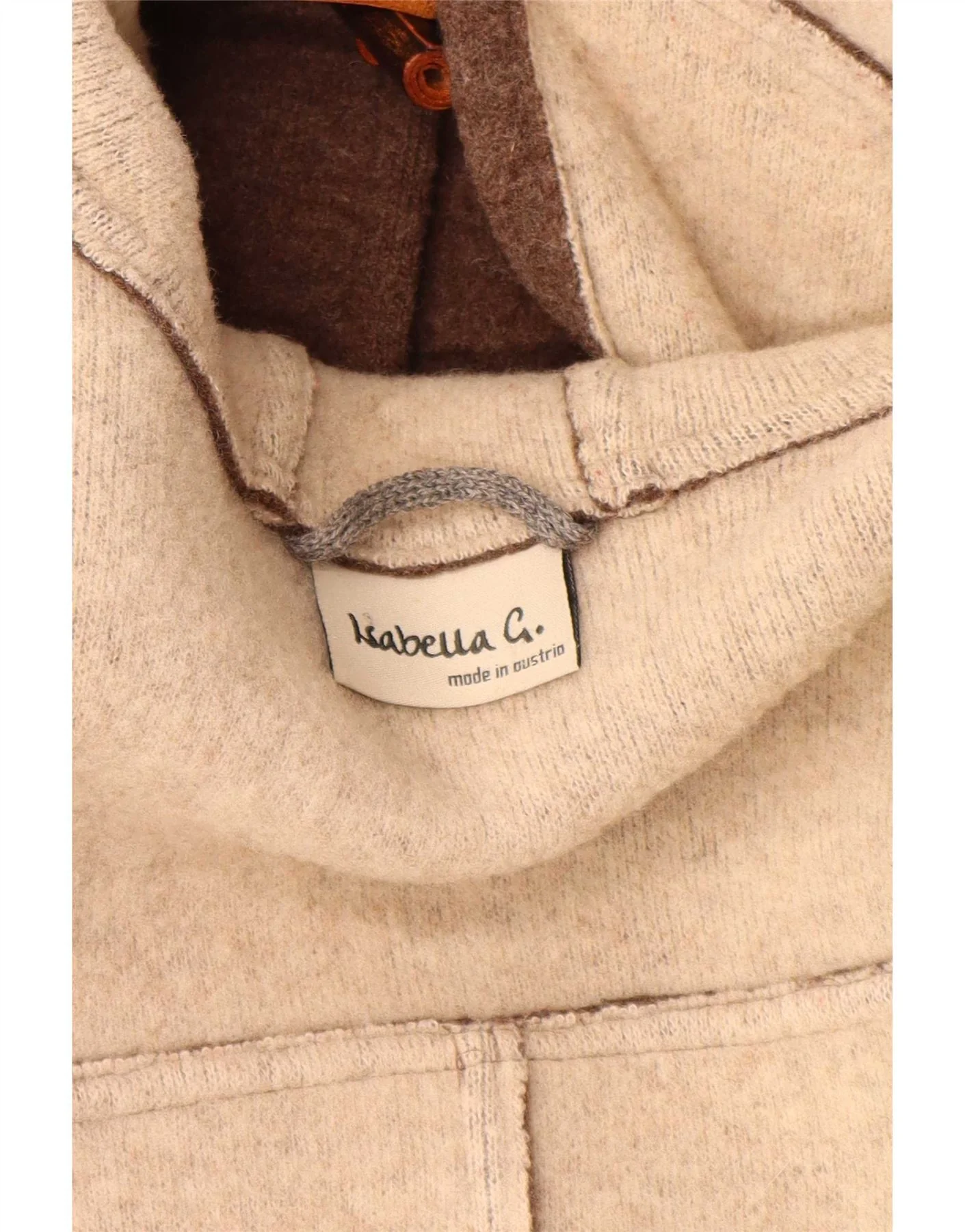 Isabella G Womens Hooded Duffle Coat UK 14 Medium Brown New Wool - Image 3