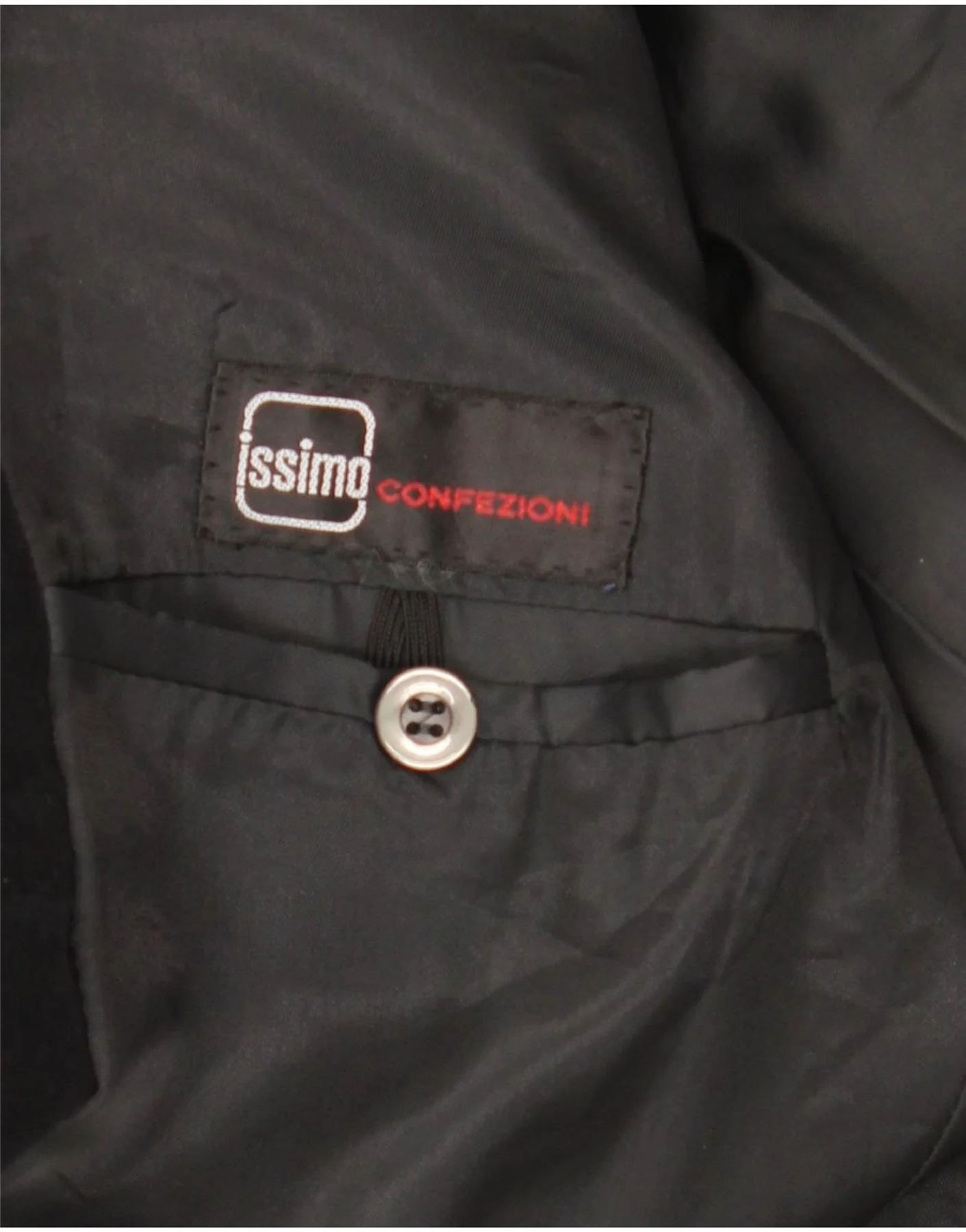 Issimo Mens 2 Button Velvet Blazer Jacket UK 36 Small Black - Image 3