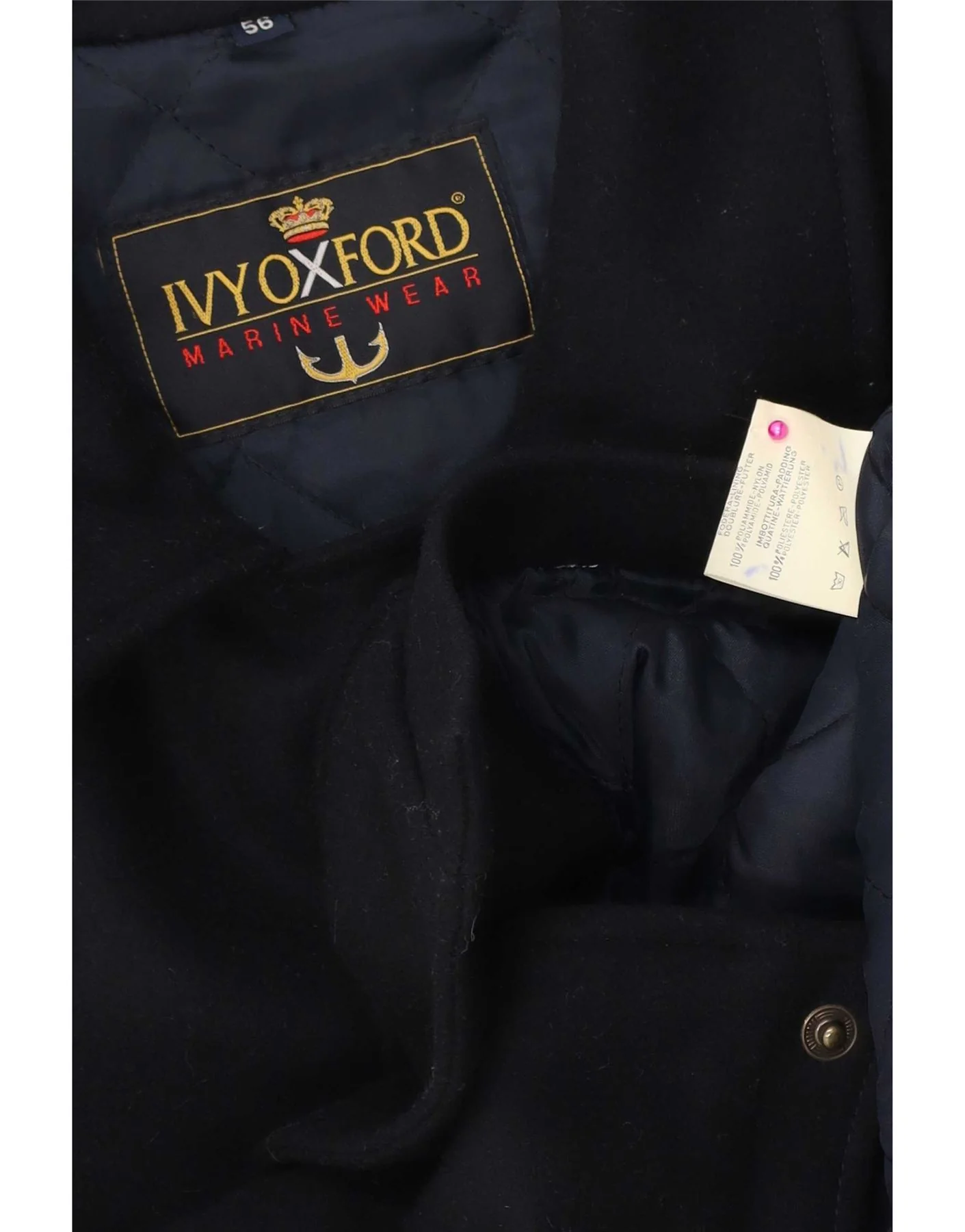 Ivy Oxford Mens Bomber Windbreaker Jacket IT 56 3XL Navy Blue - Image 5