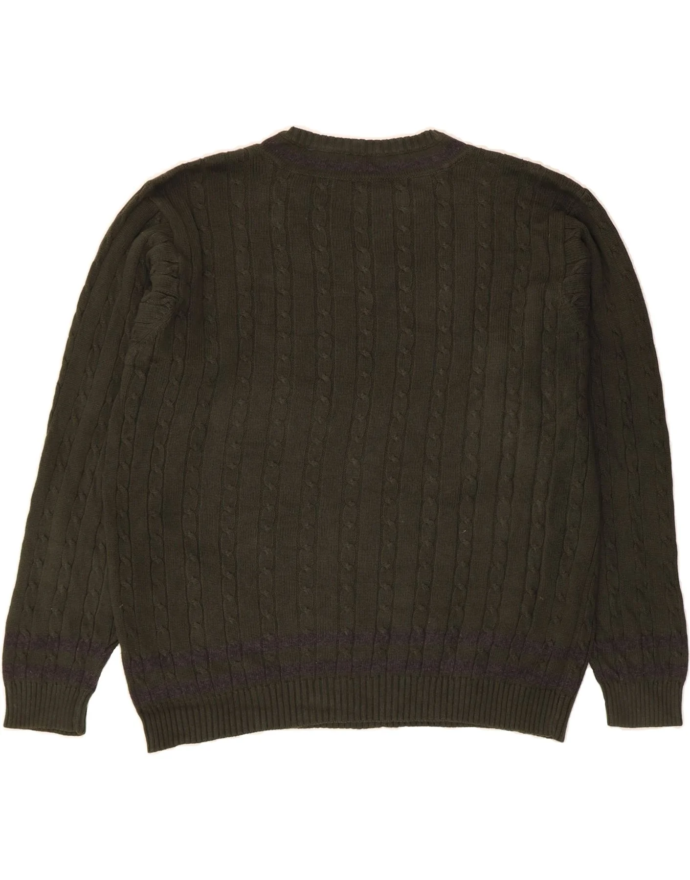 IZOD Mens V-Neck Jumper Sweater Large Green Cotton - Image 2