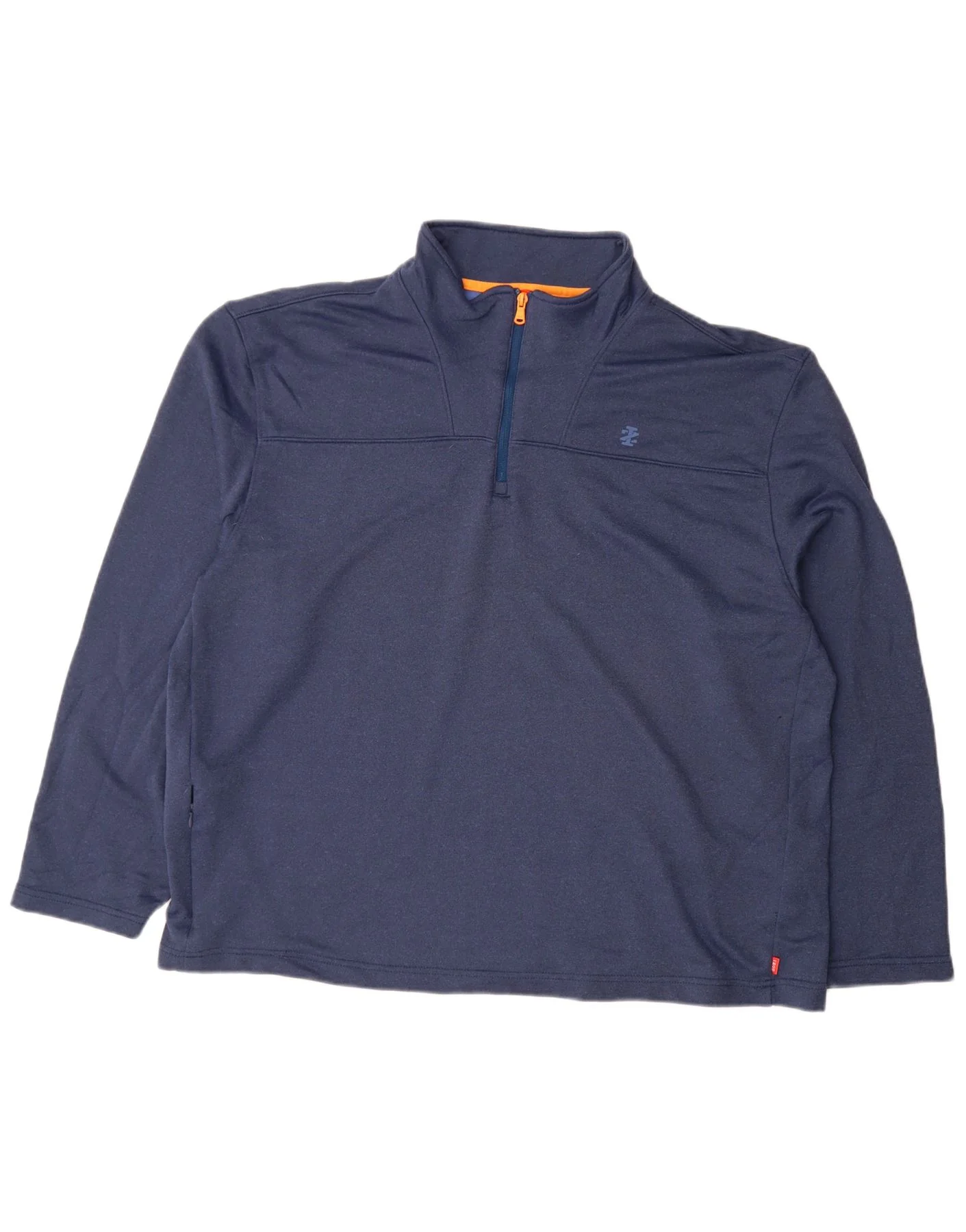 Izod Mens Zip Neck Sweatshirt Jumper 2XL Navy Blue Polyester