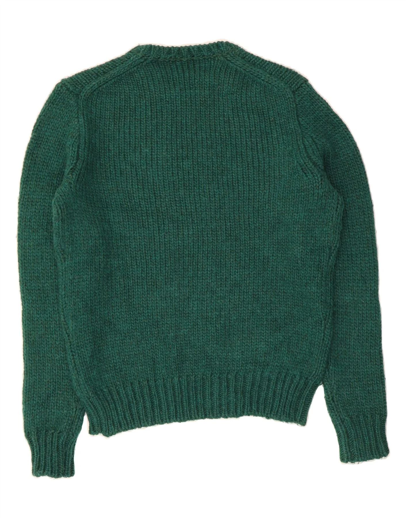 J. CREW Mens Crew Neck Jumper Sweater Medium Green Wool - Image 2