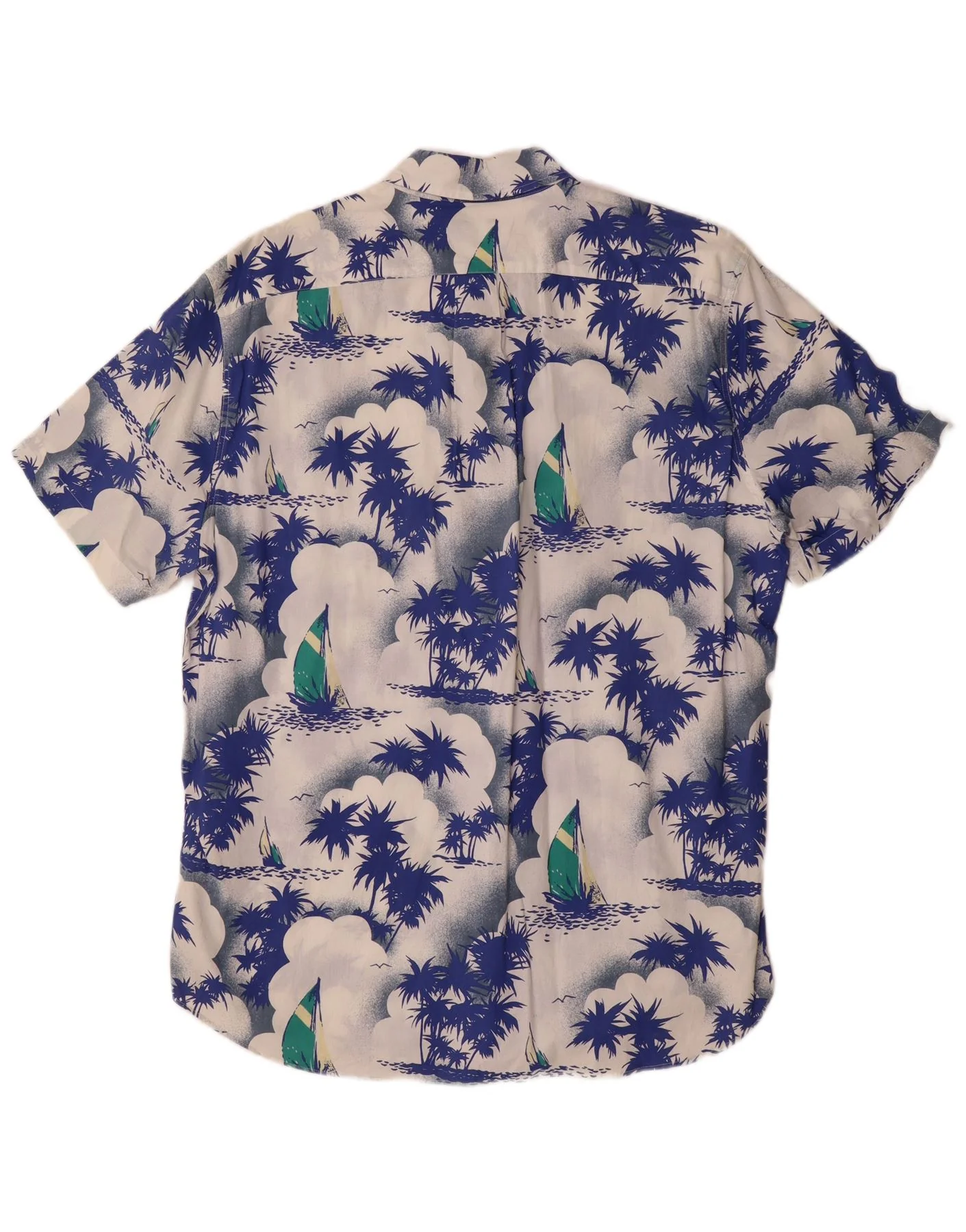 J. Crew Mens Graphic Short Sleeve Shirt Large Blue Cotton Hawaiian - Image 2