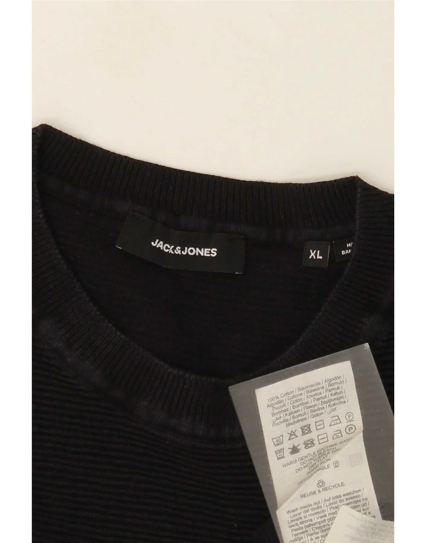 Jack & Jones Boys Crew Neck Jumper Sweater 13-14 Years XL Black Cotton - Image 3