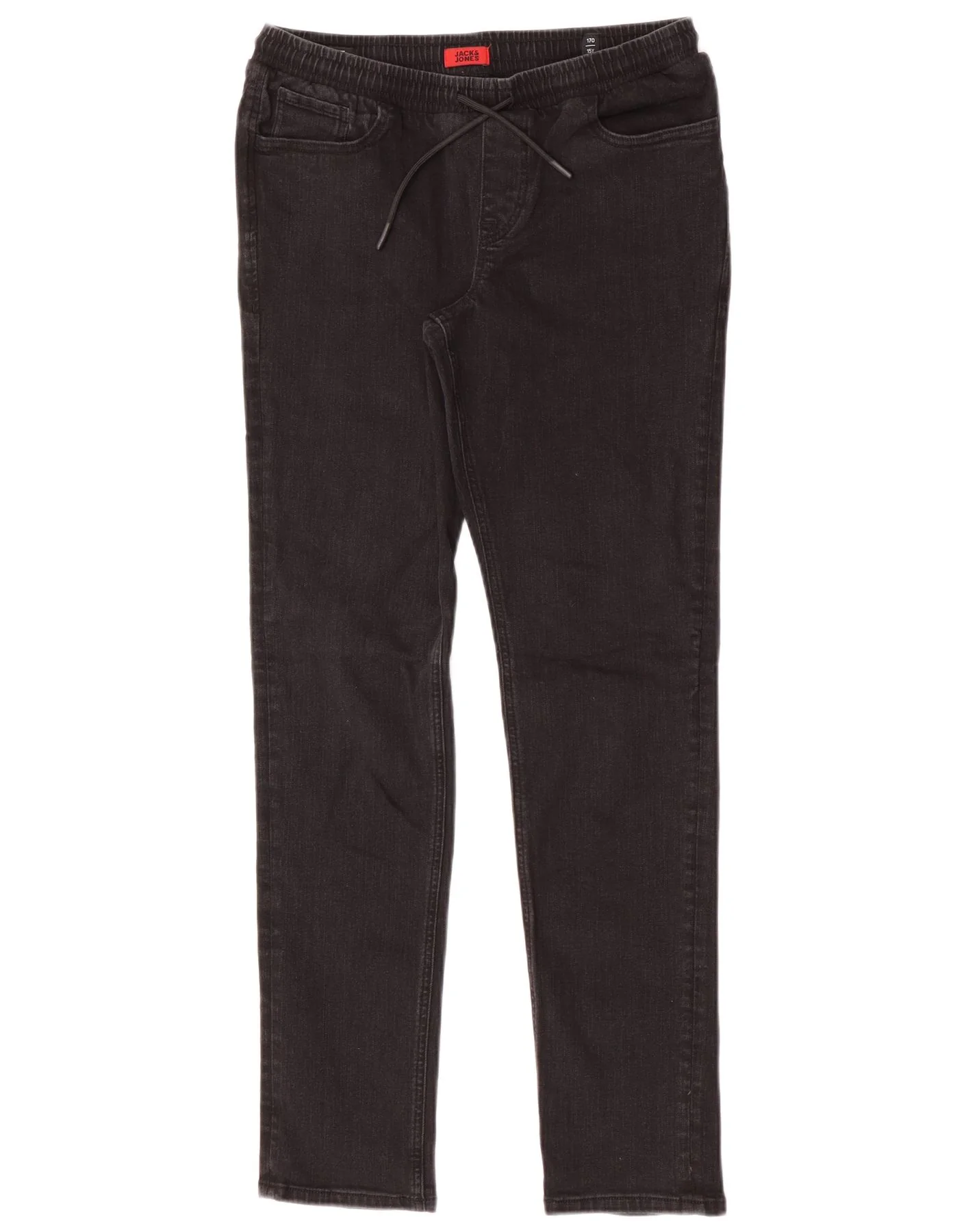 Jack & Jones Boys GLENN Slim Jeans 14-15 Years W28 L30 Black Cotton