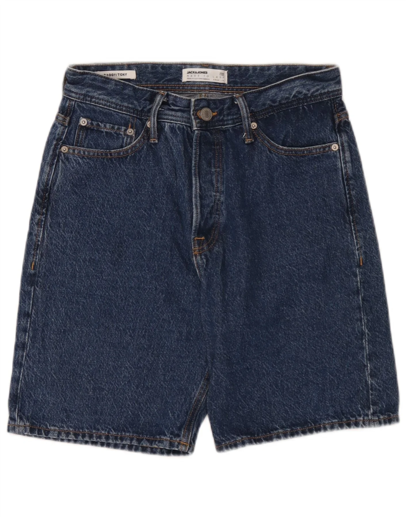 Jack & Jones Mens Baggy Denim Shorts XS W26 Blue Cotton