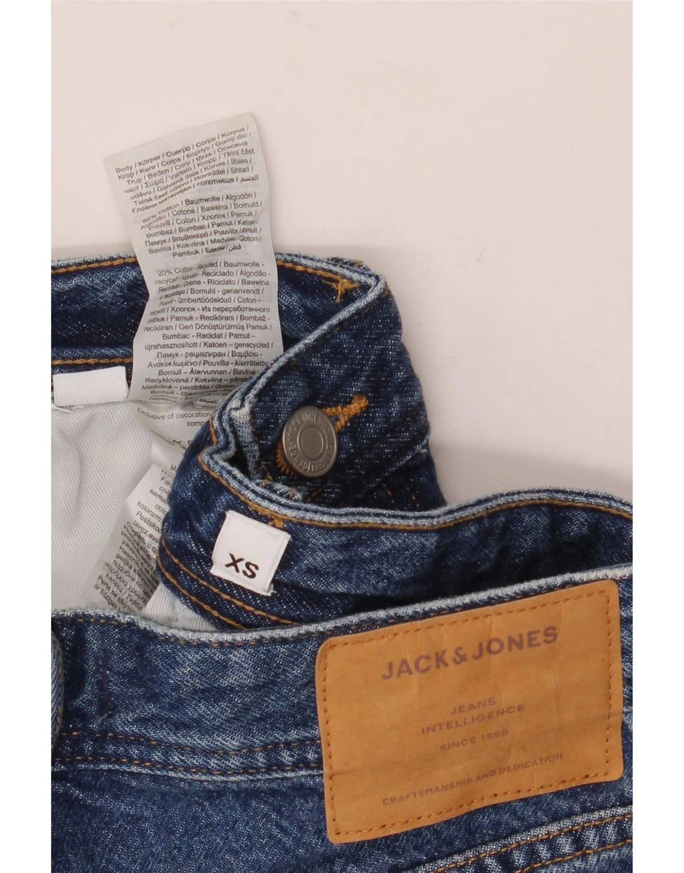 Jack & Jones Mens Baggy Denim Shorts XS W26 Blue Cotton - Image 3