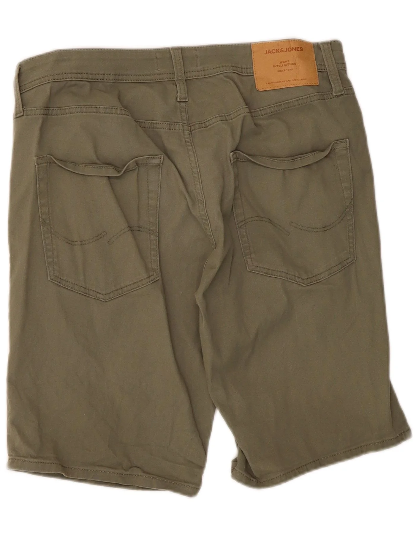 Jack & Jones Mens Casual Shorts Medium W34 Khaki Cotton - Image 2