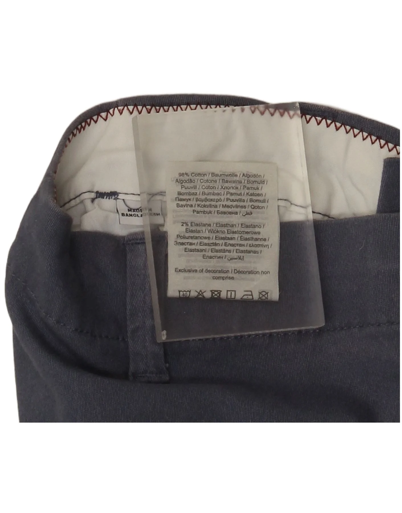 Jack & Jones Mens Chino Shorts Medium W32 Navy Blue Cotton - Image 3