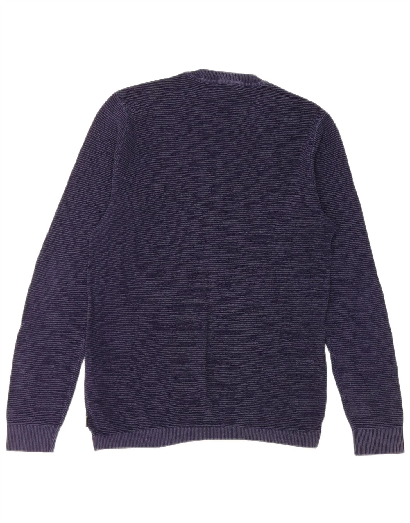 Jack & Jones Mens Crew Neck Jumper Sweater Small Navy Blue Pinstripe - Image 2