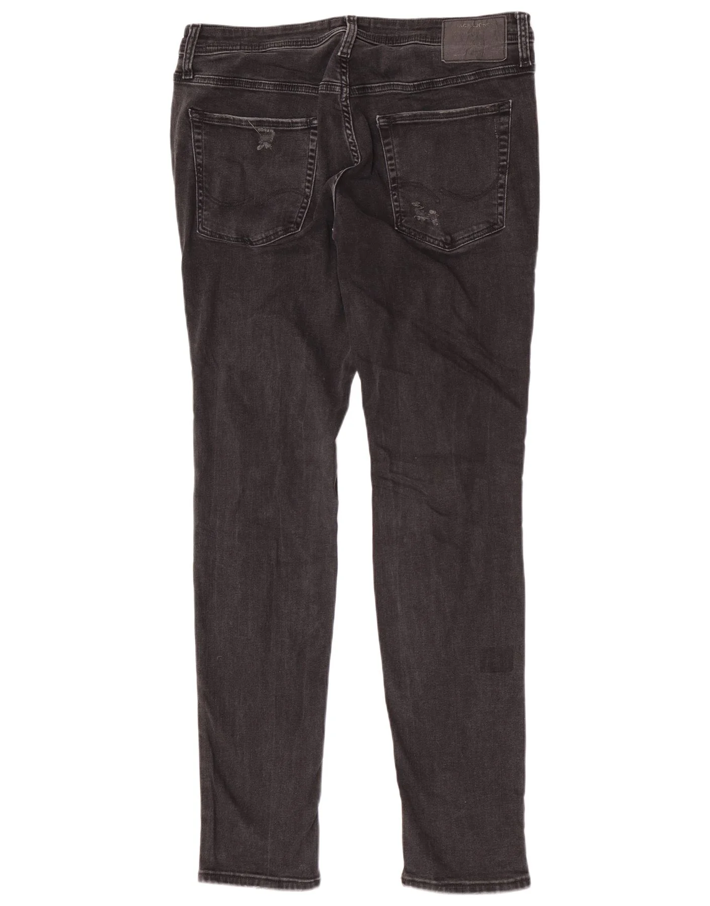 Jack & Jones Mens Distressed Skinny Jeans W36 L34 Black Cotton - Image 2