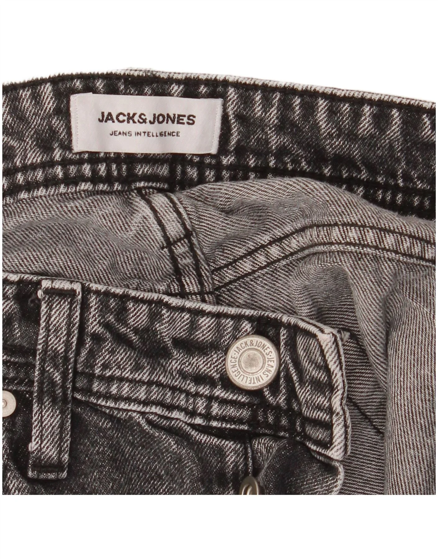 Jack & Jones Mens Eddie Straight Jeans W29 L34 Grey Cotton - Image 4