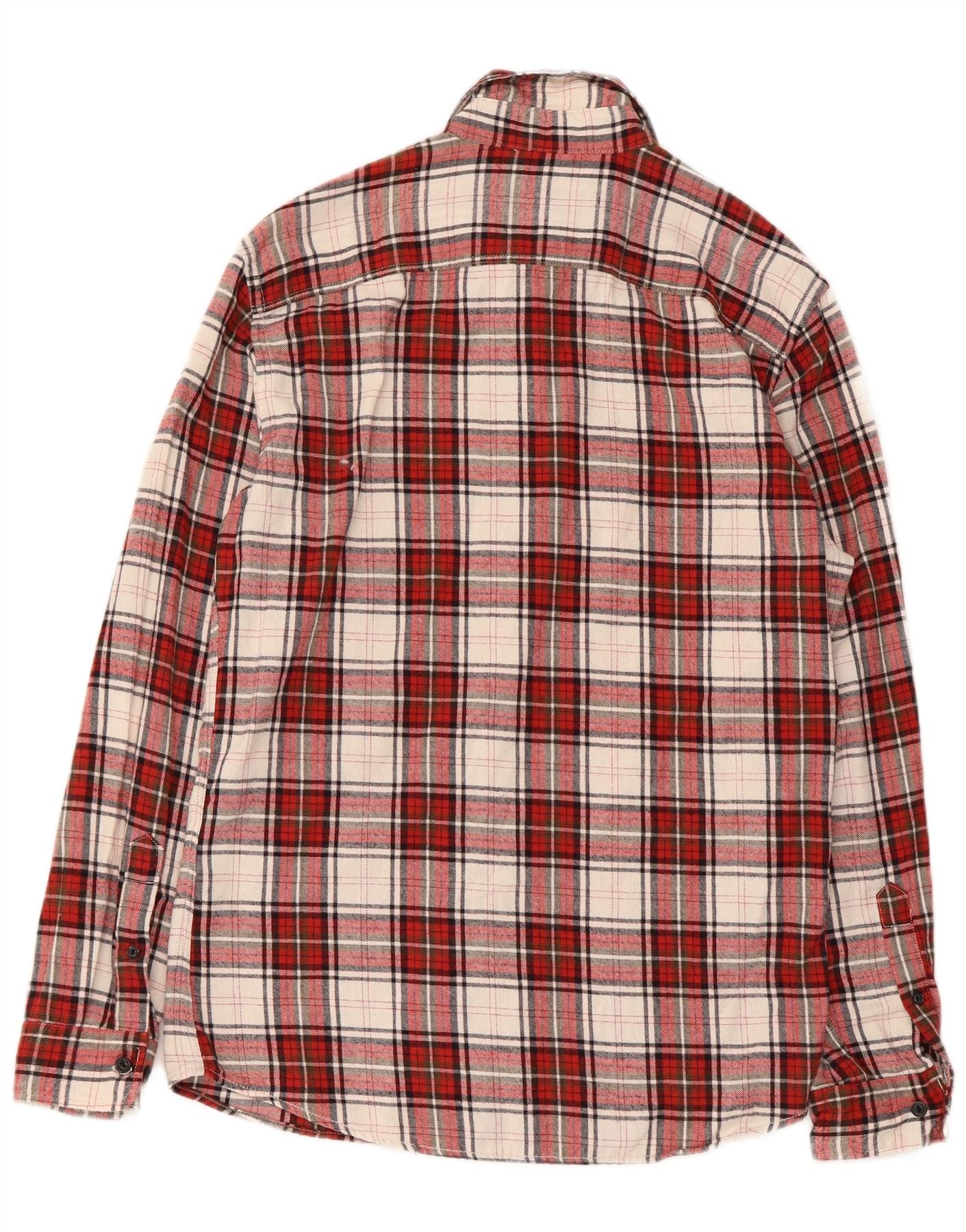 Jack & Jones Mens Flannel Shirt Medium Red Check Cotton - Image 2