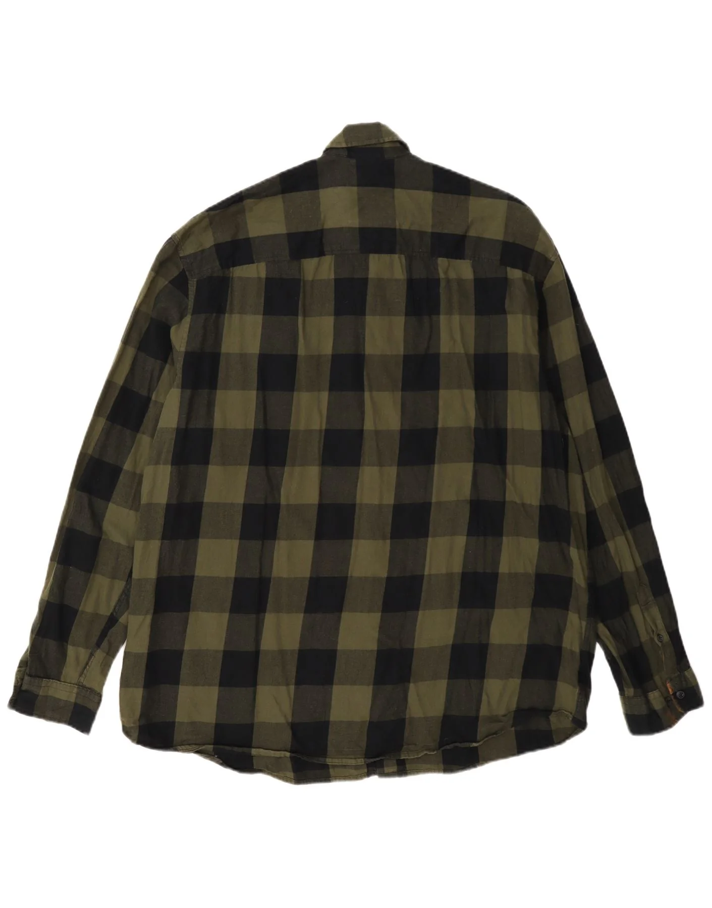 Jack & Jones Mens Flannel Shirt XL Green Gingham Cotton - Image 2