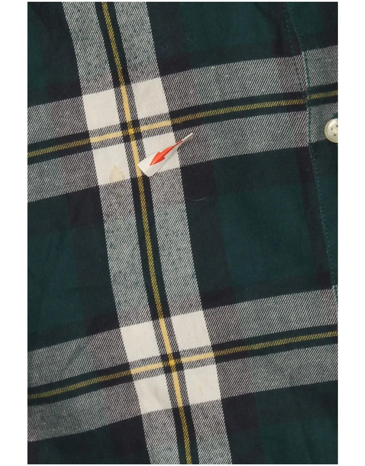 Jack & Jones Mens Flannel Shirt XS Green Plaid Cotton - Image 3
