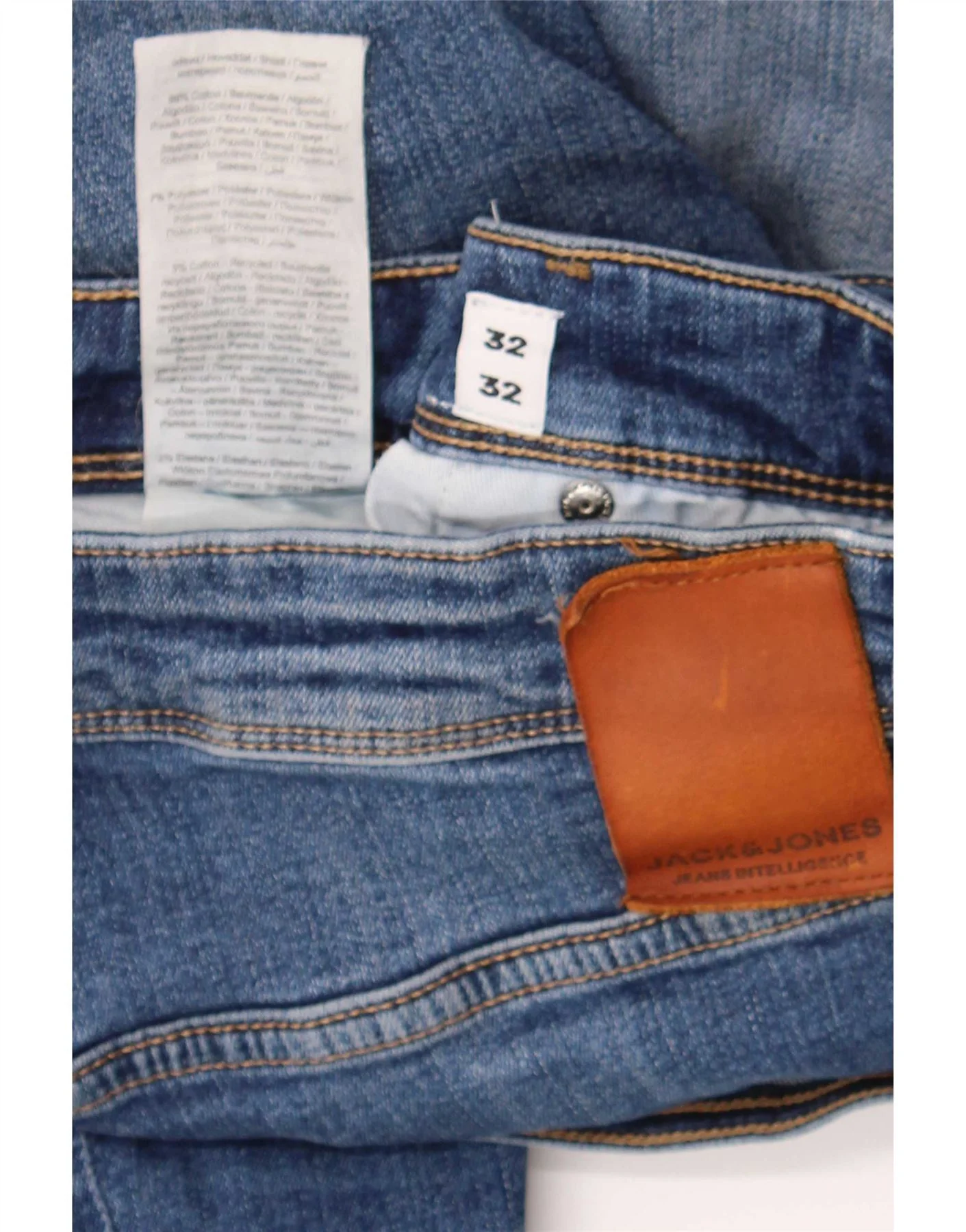 Jack & Jones Mens GLENN Slim Jeans W32 L32 Blue Cotton - Image 3