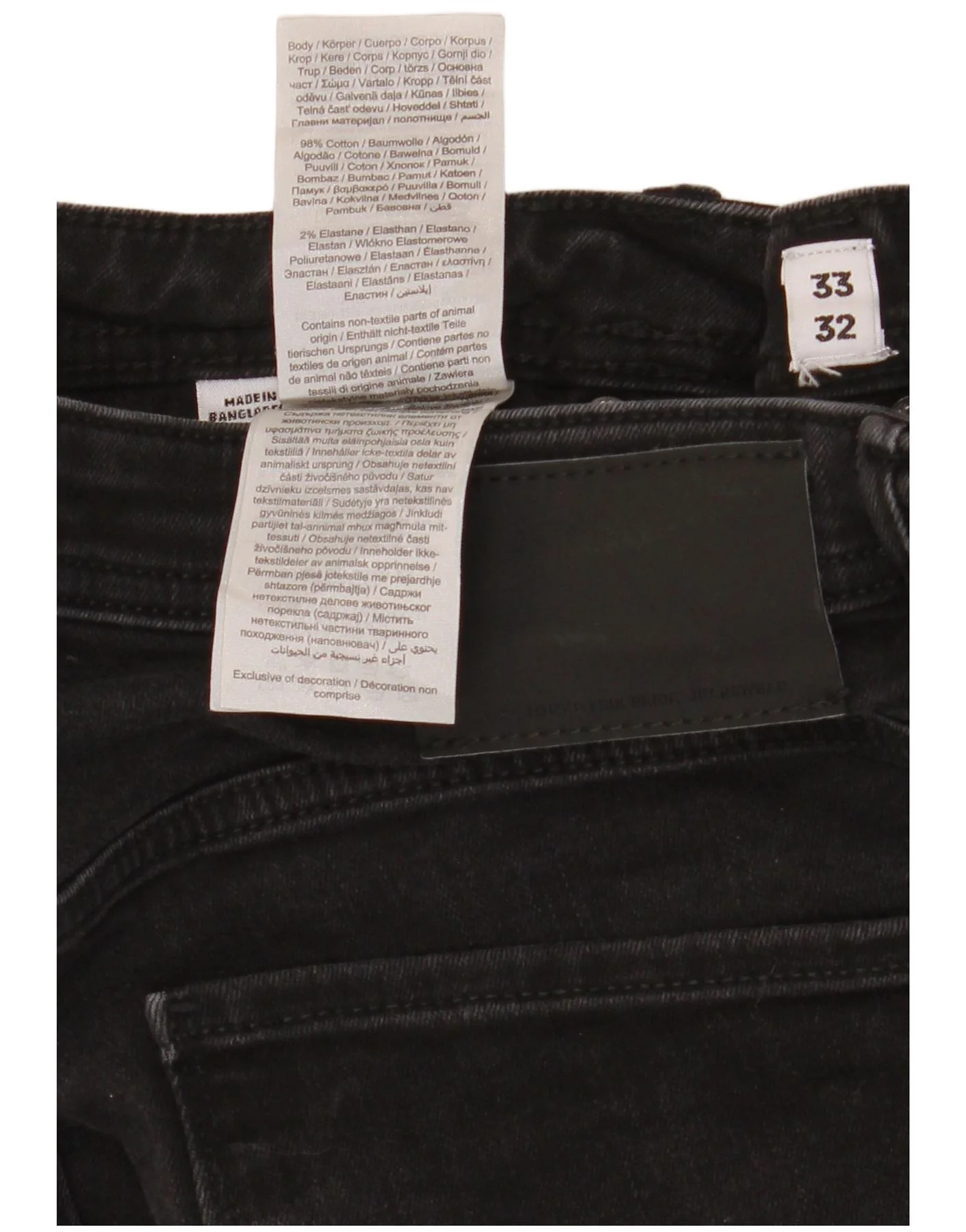 Jack & Jones Mens GLENN Slim Jeans W33 L32 Black Cotton - Image 3