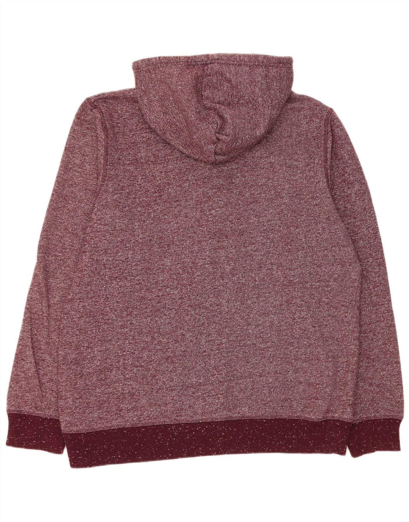 Jack & Jones Mens Graphic Hoodie Jumper XL Burgundy Flecked Polyester - Image 2