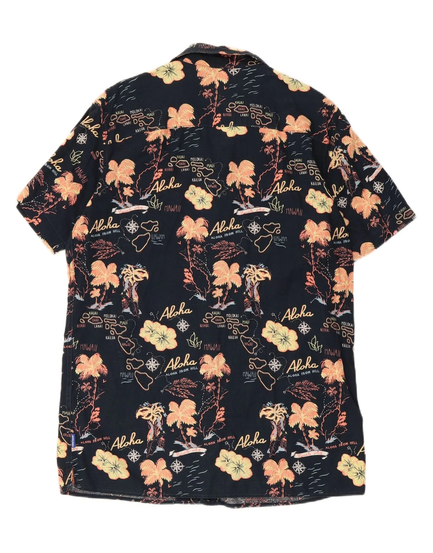 Jack & Jones Mens Graphic Short Sleeve Shirt Large Black Floral Hawaiian - Image 2