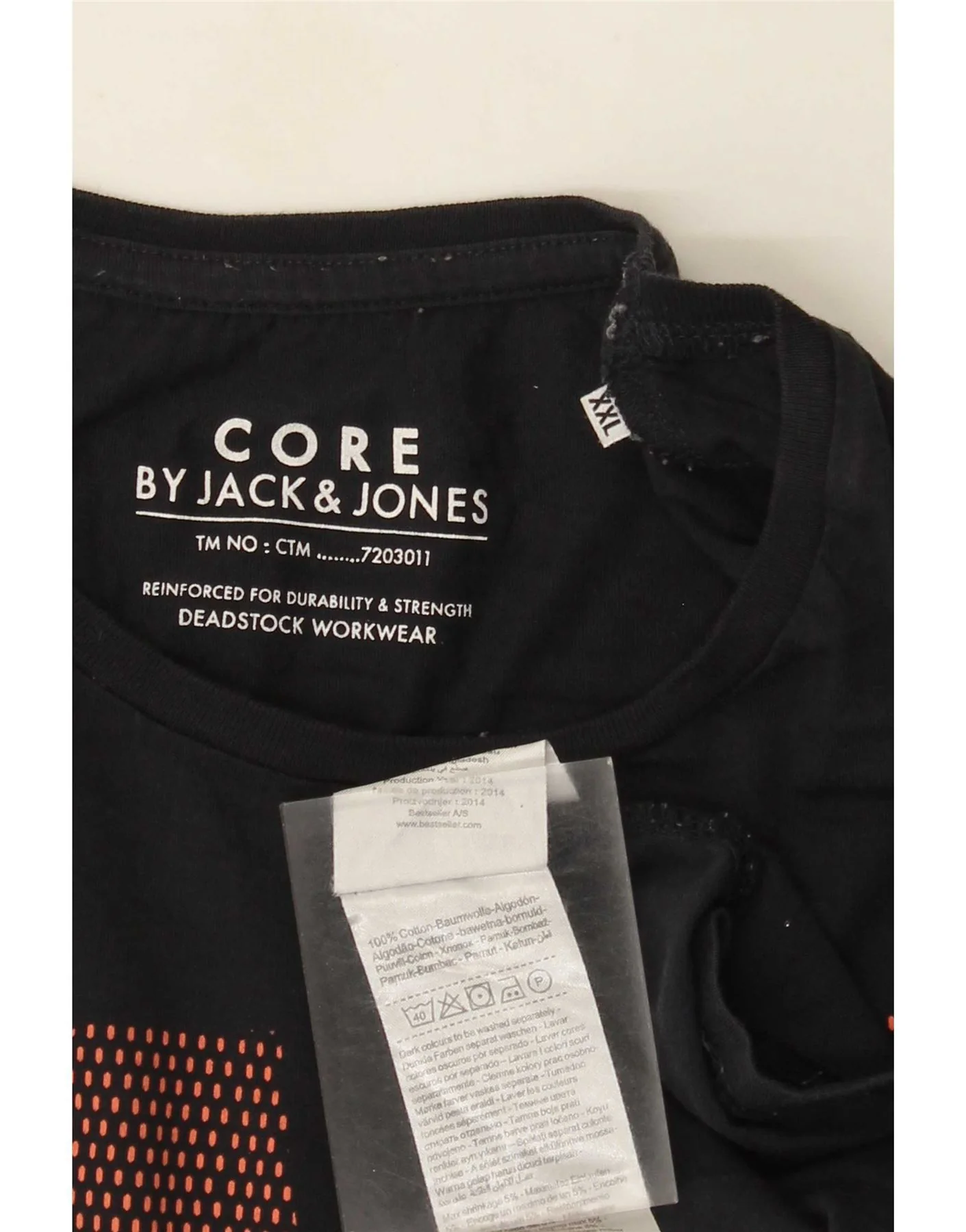 Jack & Jones Mens Graphic T-Shirt Top 2XL Black Cotton - Image 3