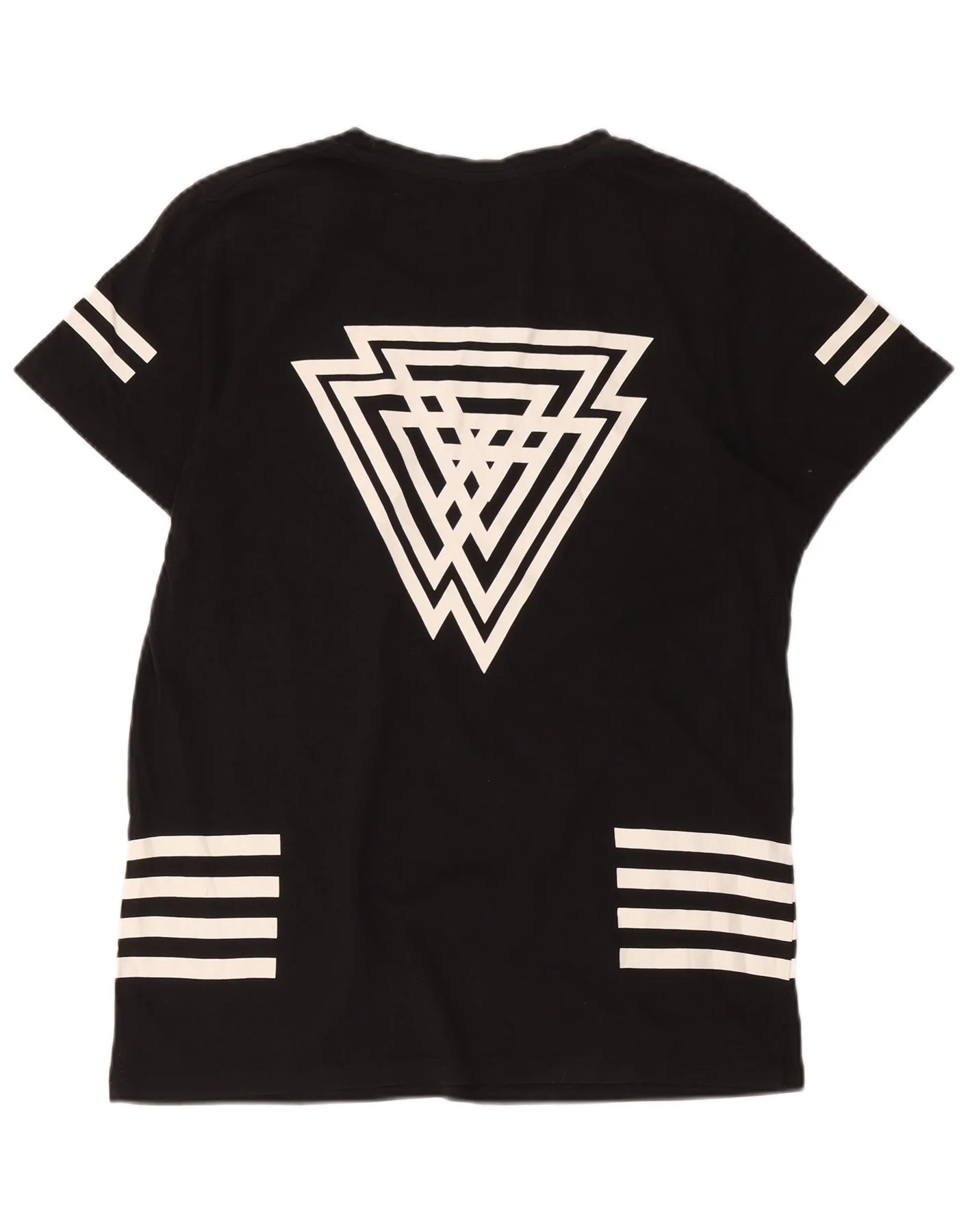 Jack & Jones Mens Graphic T-Shirt Top Medium Black Geometric - Image 2