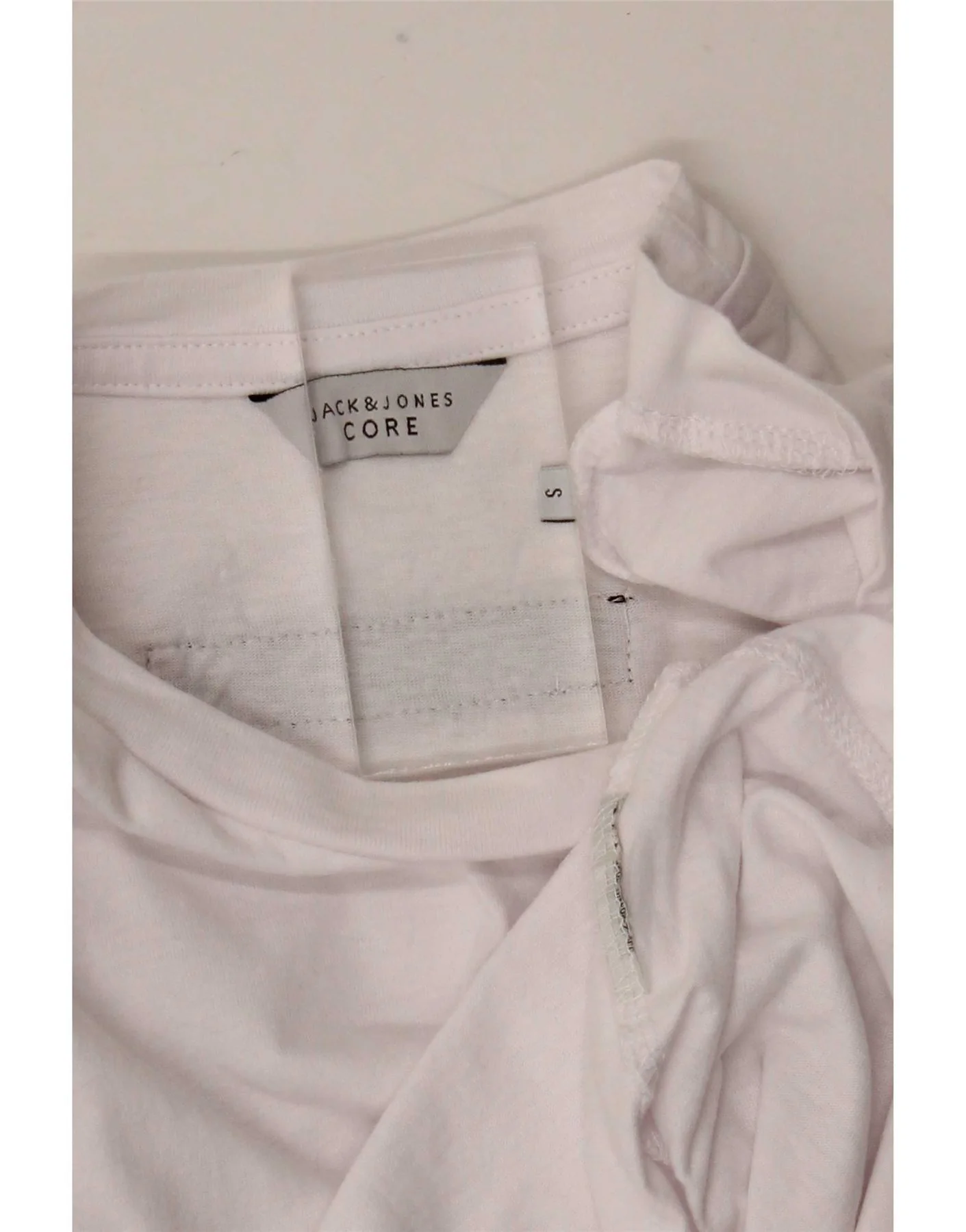 Jack & Jones Mens Graphic Top Long Sleeve Small White - Image 3