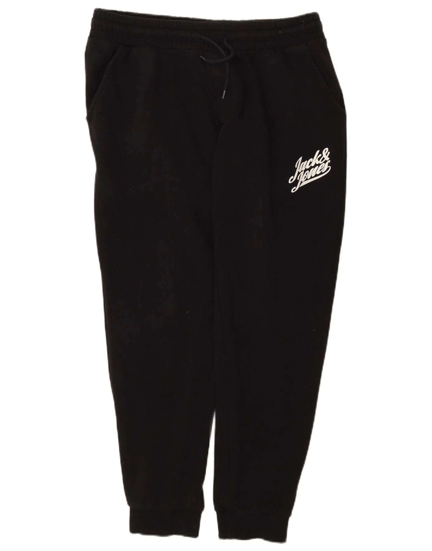 Jack & Jones Mens Graphic Tracksuit Trousers Joggers Large Black Cotton