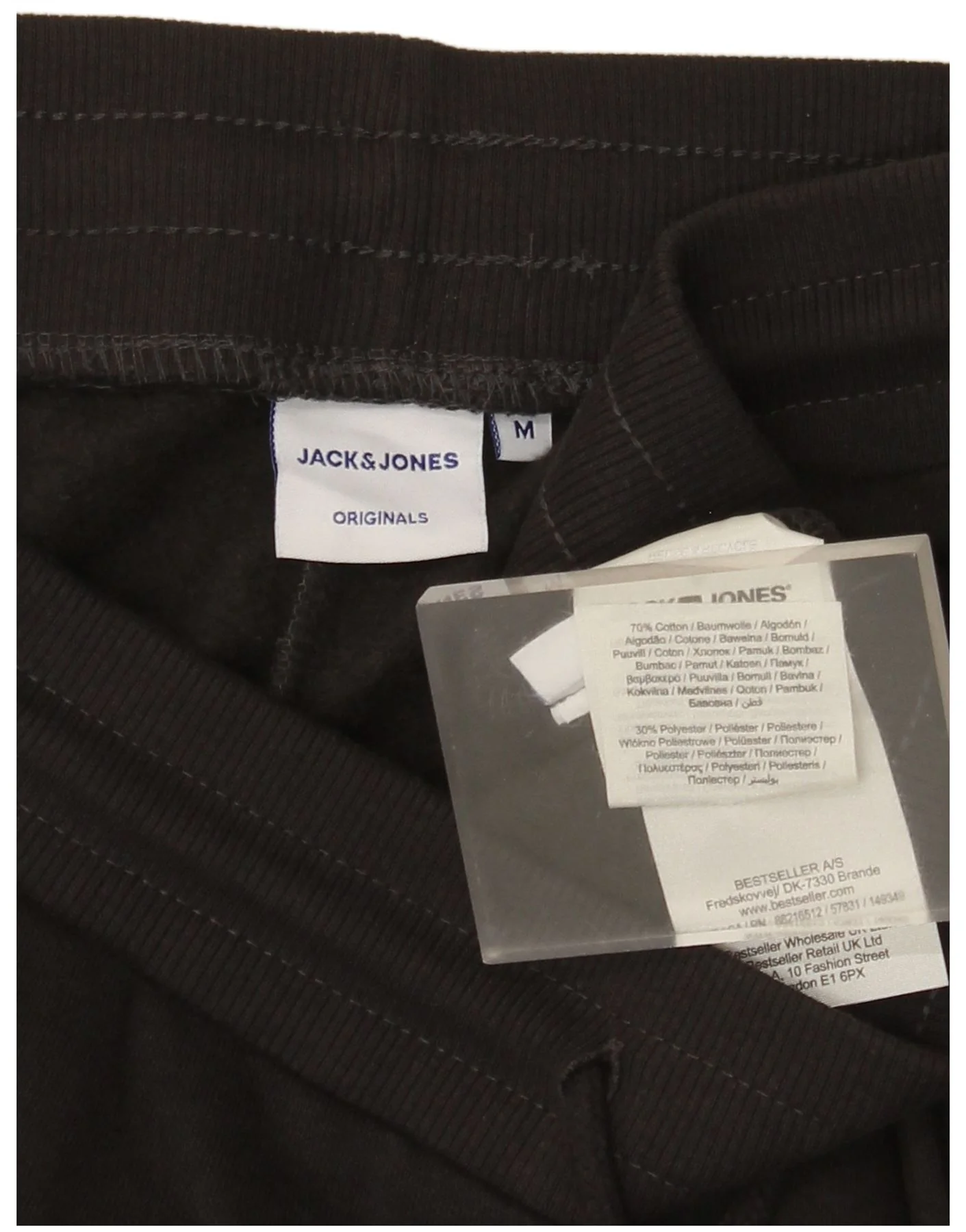 Jack & Jones Mens Graphic Tracksuit Trousers Joggers Medium Black Cotton - Image 3